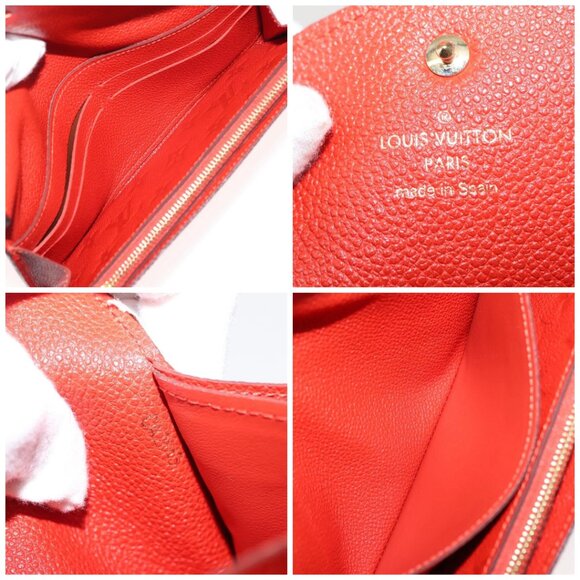LOUIS VUITTON Monogram Empreinte Portefeuille Curieuse Red M60300 Auth bs29504 - Picture 15 of 16